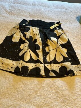 Black & White Floral Circle Skirt - Flared Women’s Skirt